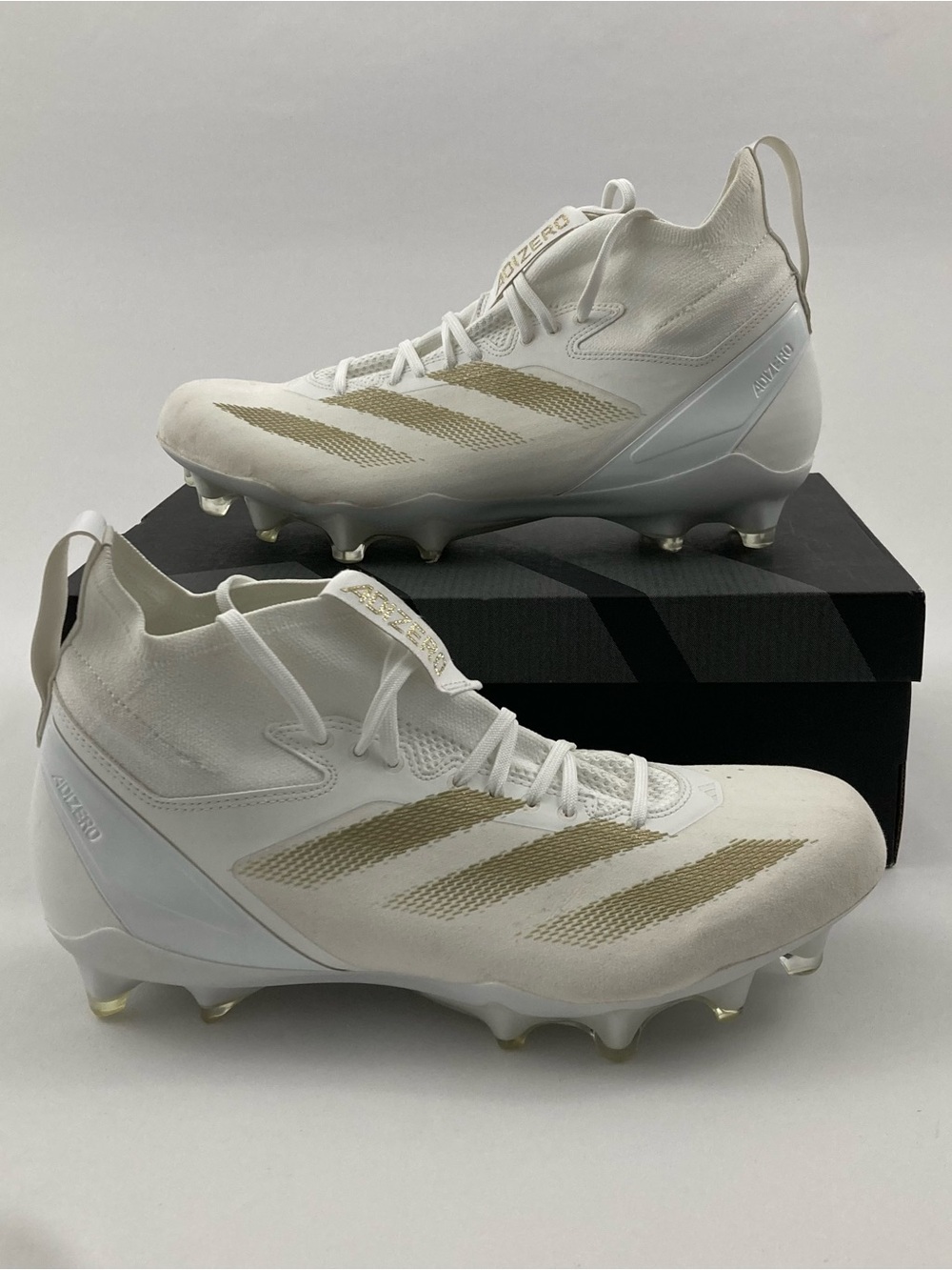 Adidas Adizero Impact+ Primeknit White Gold Football Cleats Mens 11.5